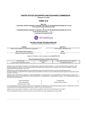 Thumbnail GE HealthCare Technologies 10-Q Quarterly Report FY2025 