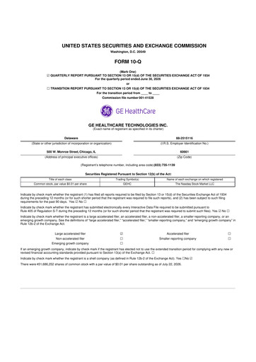 Thumbnail GE HealthCare Technologies 10-Q Quarterly Report FY2026 