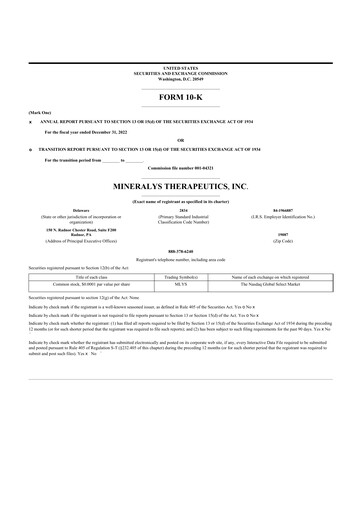 Thumbnail Mineralys Therapeutics 10-K Annual Report 