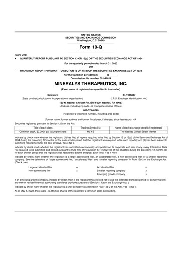 Thumbnail Mineralys Therapeutics 10-Q Quarterly Report FY2023 