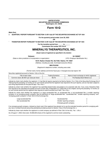 Thumbnail Mineralys Therapeutics 10-Q Quarterly Report FY2023 