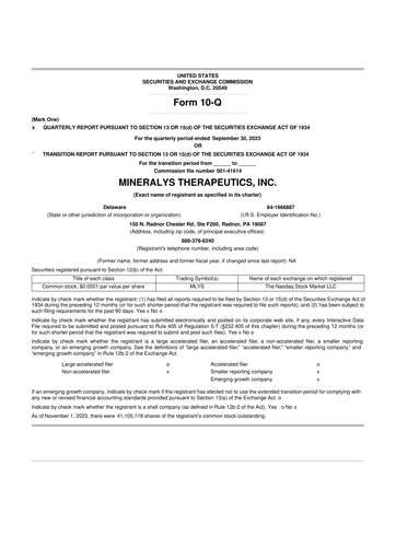 Thumbnail Mineralys Therapeutics 10-Q Quarterly Report FY2023 