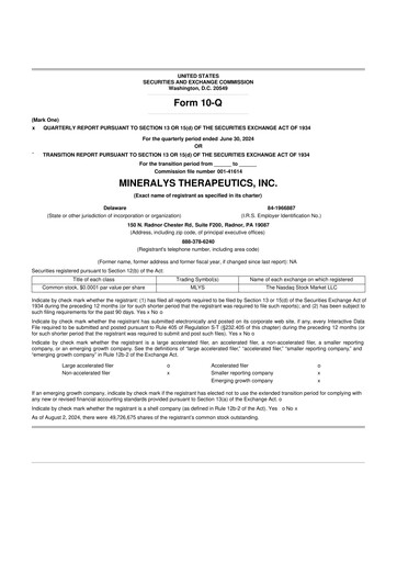 Thumbnail Mineralys Therapeutics 10-Q Quarterly Report FY2024 