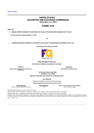 Thumbnail F&G Annuities & Life, Inc. 10-K Annual Report 2022