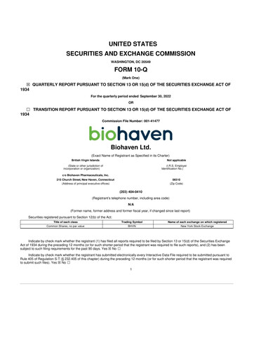 Thumbnail Biohaven 10-Q Quarterly Report FY2022 