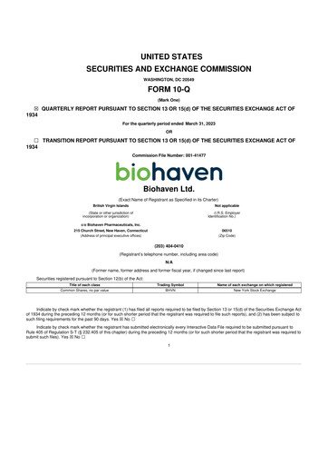 Thumbnail Biohaven 10-Q Quarterly Report FY2023 