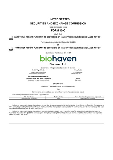 Thumbnail Biohaven 10-Q Quarterly Report FY2023 