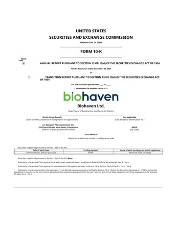 Thumbnail Biohaven 10-K Annual Report 2024