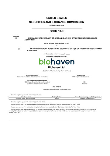 Thumbnail Biohaven 10-K Annual Report 2025