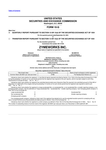 Thumbnail Zymeworks 10-Q Quarterly Report FY2023 