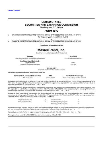 Thumbnail MasterBrand 10-Q Quarterly Report FY2023 