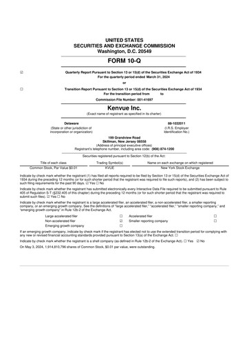 Thumbnail Kenvue 10-Q Quarterly Report FY2024 