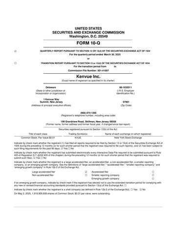 Thumbnail Kenvue 10-Q Quarterly Report FY2025 