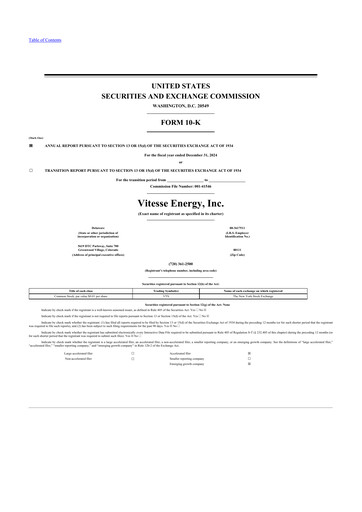 Thumbnail Vitesse Energy 10-K Annual Report 2024