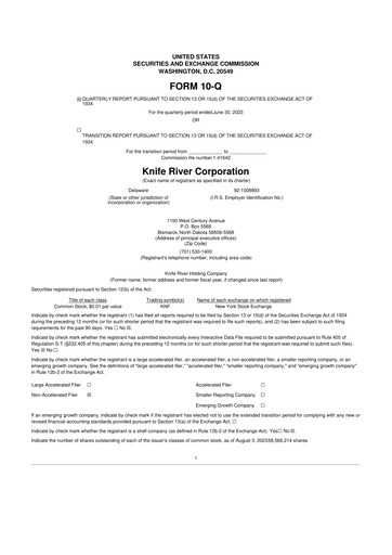 Vorschaubild Knife River Corporation 10-Q Quartalsbericht 2023 