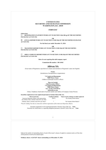 Thumbnail Abivax 20-F Annual Report 2024