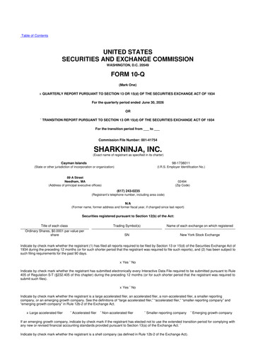 Thumbnail SharkNinja 10-Q Quarterly Report FY2026 