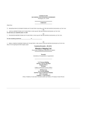 Thumbnail Himalaya Shipping 20-F Annual Report 2024