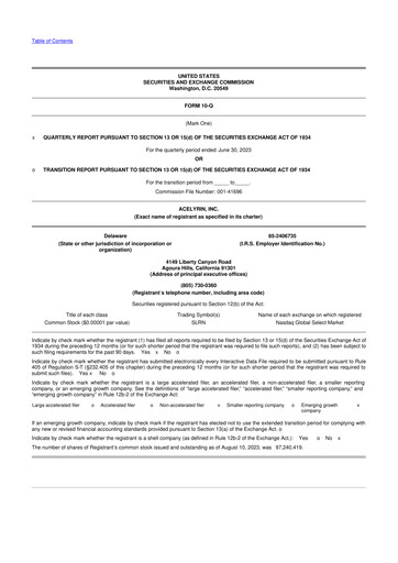 Thumbnail ACELYRIN 10-Q Quarterly Report FY2023 