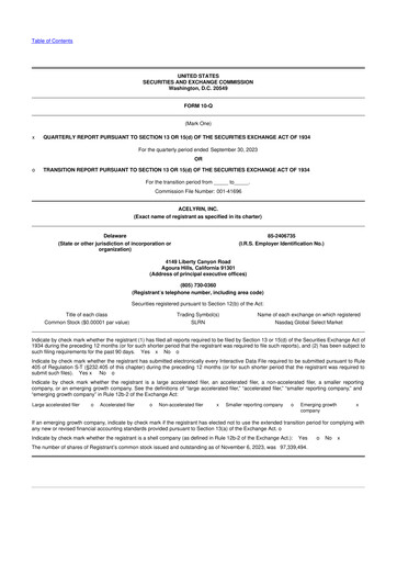 Thumbnail ACELYRIN 10-Q Quarterly Report FY2023 