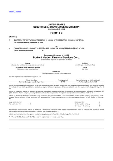 Thumbnail Burke & Herbert Financial Services 10-Q Quarterly Report FY2023 