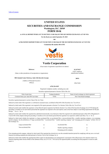 Thumbnail Vestis 10-K Annual Report 