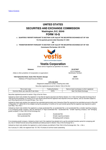 Thumbnail Vestis 10-Q Quarterly Report FY2025 