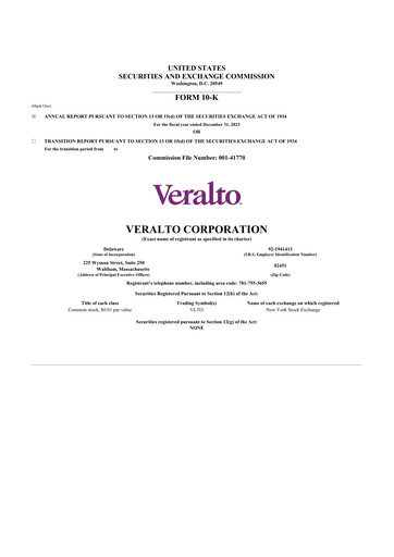 Thumbnail Veralto 10-K Annual Report 2023