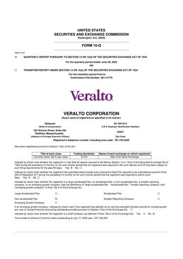 Thumbnail Veralto 10-Q Quarterly Report FY2024 