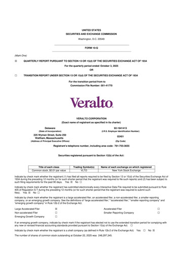 Thumbnail Veralto 10-Q Quarterly Report FY2025 