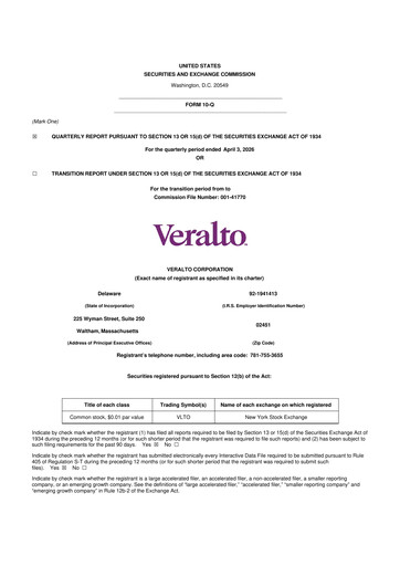 Thumbnail Veralto 10-Q Quarterly Report FY 