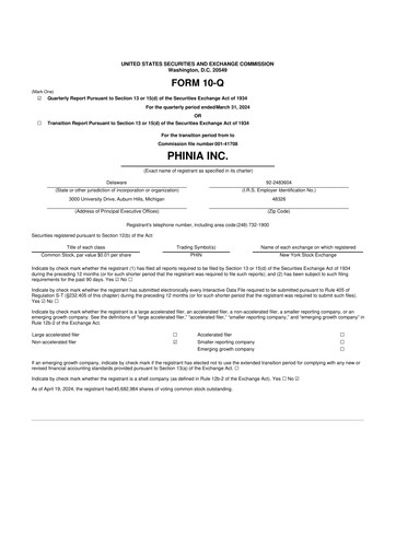Miniature PHINIA 10-Q Rapport trimestriel 2024 