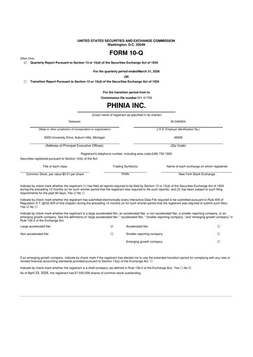 Thumbnail PHINIA 10-Q Quarterly Report FY 