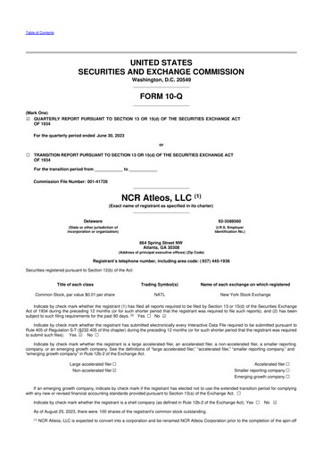 Vorschaubild NCR Atleos Corporation 10-Q Quartalsbericht  
