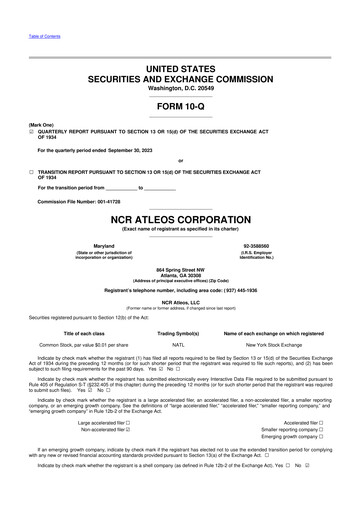 Vorschaubild NCR Atleos Corporation 10-Q Quartalsbericht  