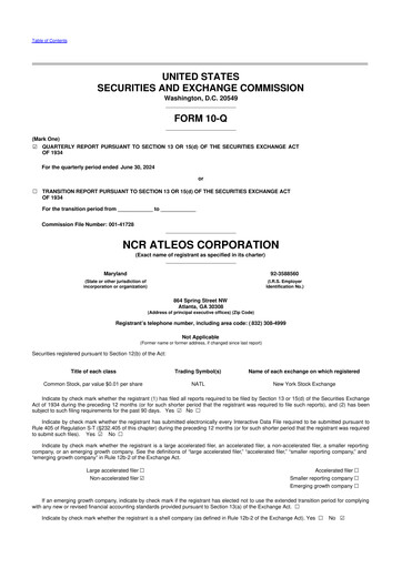 Vorschaubild NCR Atleos Corporation 10-Q Quartalsbericht  