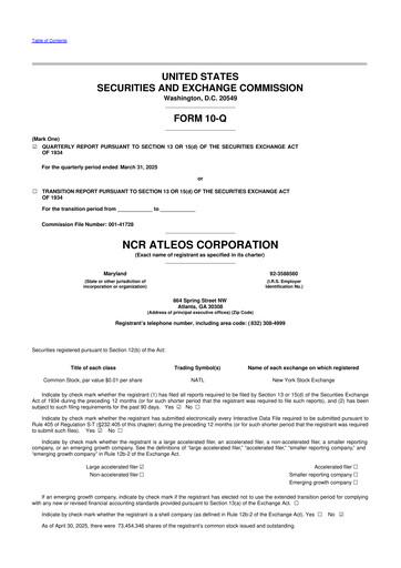 Vorschaubild NCR Atleos Corporation 10-Q Quartalsbericht  