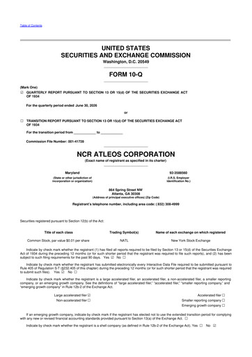 Thumbnail NCR Atleos Corporation 10-Q Quarterly Report FY2026 