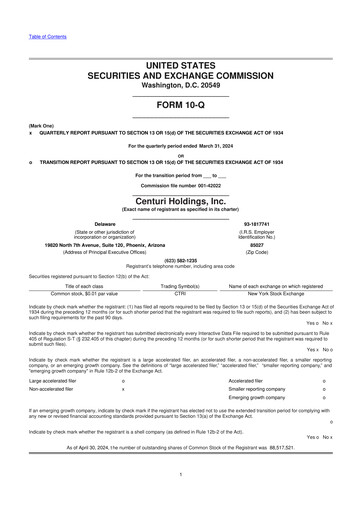 Thumbnail Centuri Holdings 10-Q Quarterly Report FY2024 