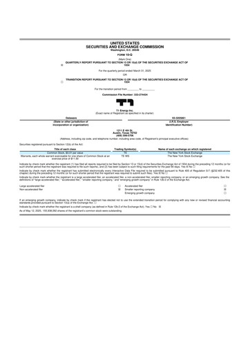 Miniature T1 Energy 10-Q Rapport trimestriel 2025 