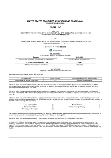 Miniature GE Vernova 10-Q Rapport trimestriel 2024 