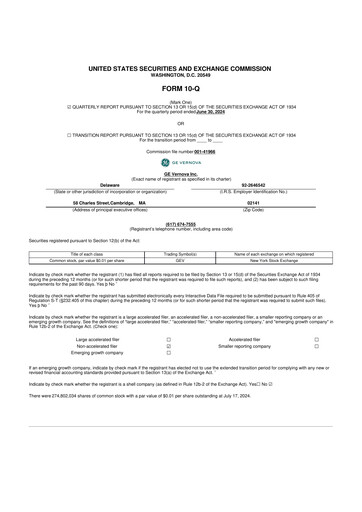 Miniature GE Vernova 10-Q Rapport trimestriel 2024 