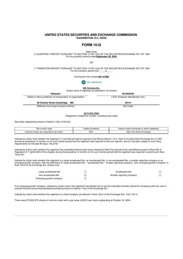 Miniature GE Vernova 10-Q Rapport trimestriel 2024 