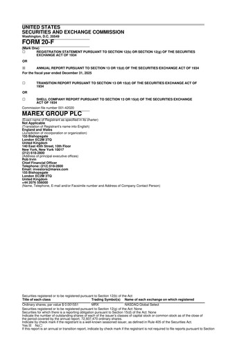 Thumbnail Marex Group 20-F Annual Report 2025