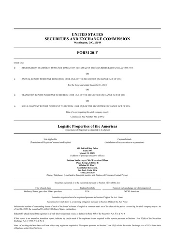 Miniature Logistic Properties of the Americas 20-F Rapport annuel 2024