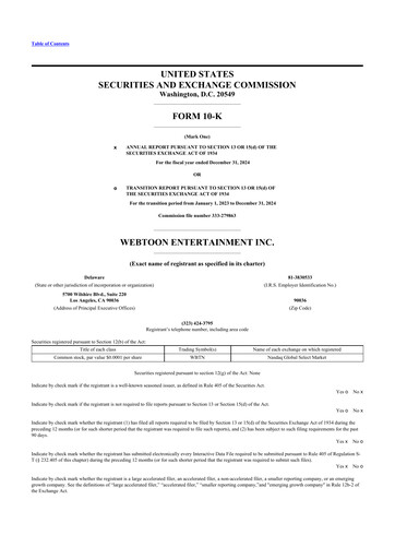 Thumbnail WEBTOON Entertainment 10-K Annual Report 2024