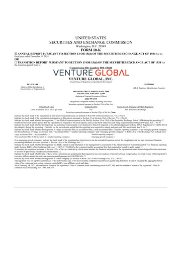 Thumbnail Venture Global 10-K Annual Report 