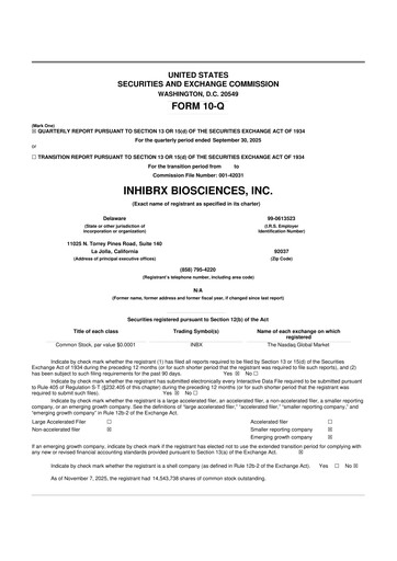 Thumbnail Inhibrx Biosciences 10-Q Quarterly Report FY2025 