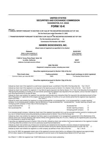 Thumbnail Inhibrx Biosciences 10-K Annual Report 2025