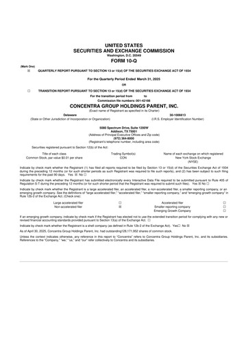 Thumbnail Concentra Group 10-Q Quarterly Report FY2025 